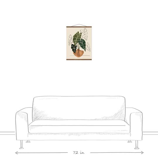 Boho Plant Still Life 16" x 20" Teak Hanging Canvas